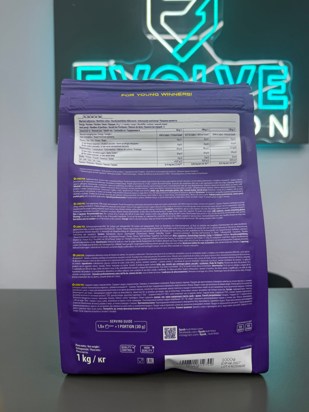 6PAK Nutrition Carbo Pak — Fast Energy & Recovery Carbohydrate Formula